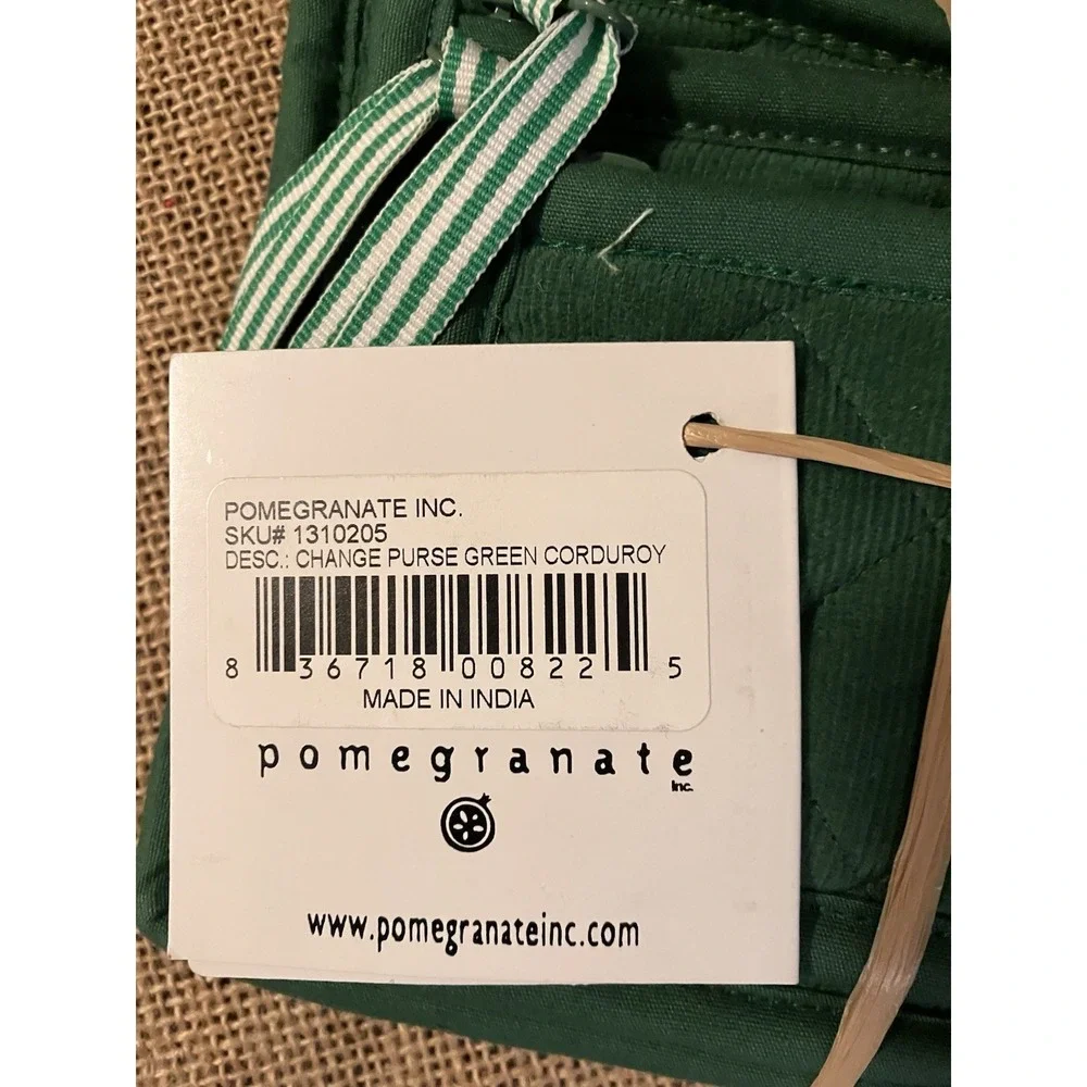 Pomegranate Inc. KY Cosmetic Makeup Bag Set Green Corduroy NWT Zip Preppy Gift